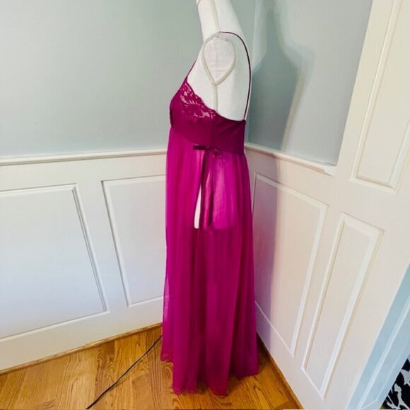 Lily of France Rosa Puleo-Szule 70's Sheer Chiffon Lingerie Slip Dress Medium - Picture 10 of 14